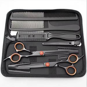 Professional Stainless Steel Hair Scissors Set with Combs Thinning <b>Shears</b> Right Handed Salon Use Blue <b>Handle</b> <b>Long</b> Blade - Product Image 6