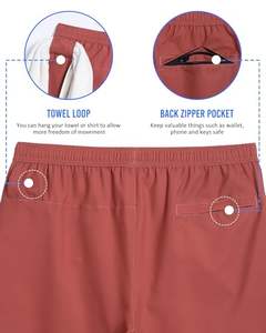 Shorts de sport pour hommes, personnalisables, en coton uni, taille élastique, avec grandes poches, pour l'été, la plage et les loisirs - Product Image 2