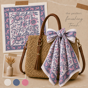 Handmade Paisley Cotton Floral Pattern Cotton <b>Square</b> <b>Scarf</b> Multifunctional Fashion Style Spring Summer Wear Unisex Bandana - Product Image 2