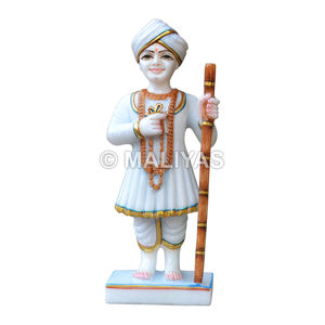Belle statue en marbre de Jalaram Bapa |   Murti Jalaram en marbre blanc artisanal - Product Image 1