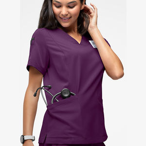 Venta al por mayor 2026 Nueva llegada Uniforme médico para mujer personalizado, liso, de corte ajustado, para verano, de tejido de estambre, cómodo y con protección contra picaduras de agujas, para hospital - Product Image 6
