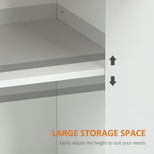 Credenza Bianca in Stile Antico con 2 Cassetti e 2 Ante, Mobile da Cucina per Villa, Magazzino, Soggiorno, Ingresso - Product Image 5