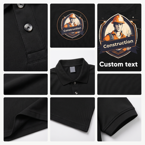 Tissu en jersey de coton noir pour homme, pour la confection de chemises, imprimé avec texte personnalisé, design au dos, poche, manches courtes, respirant - Product Image 4