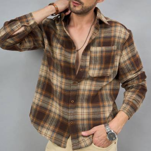 Chemise décontractée en flanelle pour homme, 100 % coton respirant, coupe oversize, manches longues, fabrication directe, best-seller, OEM, automne - Product Image 6