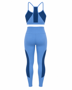 High Waist Yoga Set Women 2 Piece Workout Outfits Ribbed Sports Bra Leggings Set Gym Wear Fitness Clothing with Side Pockets - Product Image 3