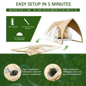 Peirhw Portable Premium Material duradero Camping impermeable nueva tienda pérgola al aire libre tienda inflable Camping 4 estaciones - Product Image 4