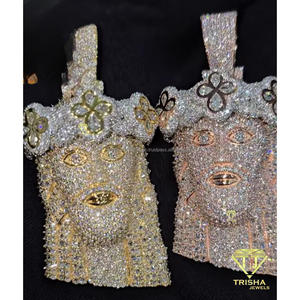 จี้เพชรโมอิสซาไนต์สุดหรู ประดับด้วยเงินแท้ 925 ดีไซน์สไตล์ฮิปฮอปแบบ Iced Out - Product Image 4