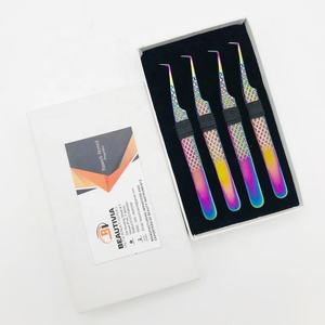 Pinzas Profesionales para Extensión de Pestañas de 7mm con Punta, Alta Calidad, Ángulo de 90 Grados, Acero Inoxidable, Agarre Fuerte, Arcoíris - Product Image 5