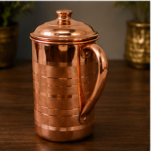 Jarra de Cobre con Tapa, Recipiente Metálico Resistente para Bebidas - Product Image 3