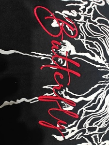 Black Cotton T-<b>Shirt</b> Short Sleeve Round Neck Casual Street Style Summer Wear Screenprint & Embroidery Logo <b>Shirt</b> - Product Image 4