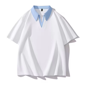 Chemise tricotée légère et décontractée pour homme, color-block, anti-plis, haute qualité, design personnalisé, vente en gros - Product Image 1