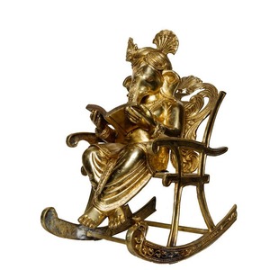 Escultura de Ganesha en Latón Chapado en Oro Pulido, Superventas, para Sala de Estar, Sala de Puja, Decoración de Meditación, Disponible a Precio de Fábrica - Product Image 4