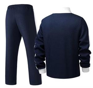 Survêtement polaire à capuche pour homme, manches longues, fermeture éclair, couleur unie, décontracté, sportif, pour l'automne, grandes tailles, poches latérales, respirant - Product Image 2