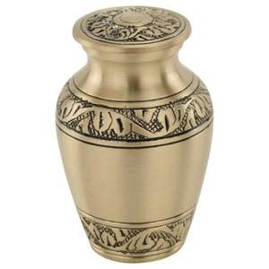 Elegant White Metal Cremation Urn for Human Ashes - Adult <b>Large</b> Funeral Urn with Hand-Engraved Rose - Decorative Burial Casket - Product Image 5