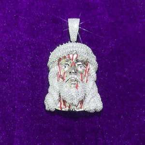 Colgante de Jesús para hombre, chapado en oro de rodio, personalizado, estilo Hip Hop, con incrustaciones de moissanita VVS tallada en plata 925 - Product Image 2