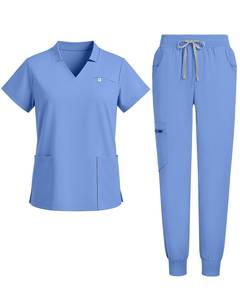 Set Divisa Medico Unisex Imagu <span class=keywords><strong>Rosa</strong></span> con Top a V con Tasche e Pantaloni Abbinati, Uniforme Ospedaliera in Tessuto Rayon - Product Image 5