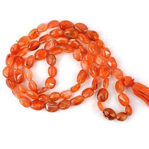 Chapelet de prière islamique en résine rouge ovale, 100 perles, perles de méditation, agate, Tasbih musulman, artisanat en résine - Product Image 2