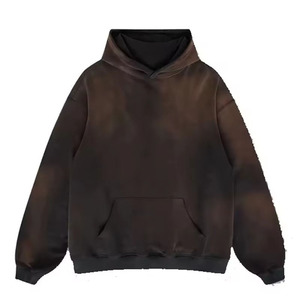 High Quality Vintage Washed Hoodies Oversized 100% Cotton Fleece Breathable Pullover Sweatshirt Private Lable Custom Supply - Product Image 2