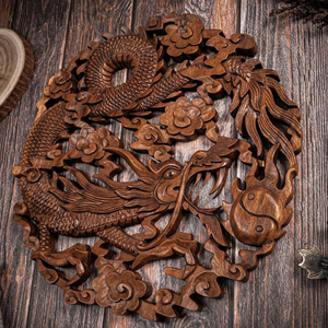 Estatua de Dragón Hecha a Mano en Madera Natural, Escultura Decorativa de Dragón, Artesanía en Madera, Proveedor Mayorista de Adornos de Dragón de Madera - Product Image 4