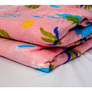 Tissu en coton 100% pur, écologique, tissé, à séchage rapide, respirant, léger, imprimé en bloc, pour femmes et filles - Product Image 1