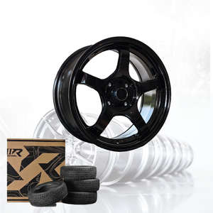 ล้อรถยนต์อลูมิเนียมอัลลอย 3R สีดำเงา JDM ขนาด 15 นิ้ว 4 รู 100 04115-V17 - Product Image 1