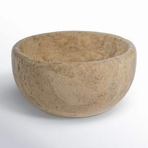 Cuenco Redondo Minimalista de Piedra Travertino, Diseño Beige Neutro, Elegante y Versátil para Decoración Moderna del Hogar - Product Image 5