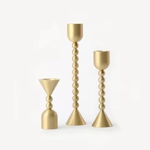 Contemporary Design Metal Candle Stand <b>Decorative</b> Candle Holder Interior Home <b>Table</b> Accent - Product Image 5