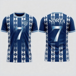 เสื้อฟุตบอลโพลีเอสเตอร์แบบซับลิเมชั่นสั่งทำพิเศษ พร้อมชื่อและหมายเลข สำหรับทีมผู้ใหญ่และเยาวชน ระบายอากาศได้ดี ซับเหงื่อ - Product Image 2