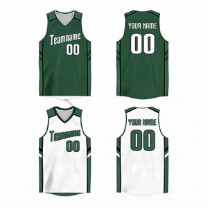 Camiseta de Baloncesto Personalizada al por Mayor para Hombre, Verde Bosque, Malla Profesional Transpirable de Secado Rápido, Cuello en V, Camiseta sin Mangas para Equipo, 100% - Product Image 1