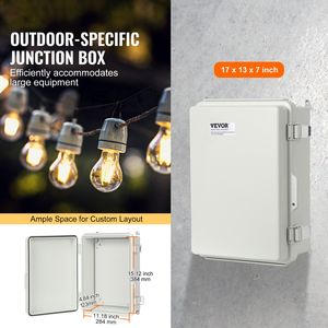 "16.93 X 12.99 X 7.09 in ABS <b>Plastic</b> Hinged Cover Electrical <b>Enclosure</b> Box for Outdoor Wiring Accessories" - Product Image 2