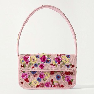 Bolso de hombro bordado a mano con flores de cerezo y cuentas para mujer, bolso de lujo floral para fiestas con asa. - Product Image 6