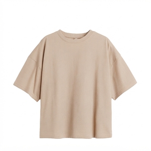 . Haut court uni à manches courtes et col rond pour femme – Vêtement décontracté basique – Fournisseur en gros - Product Image 1