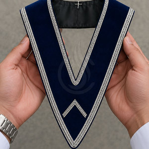 Collier maçonnique personnalisable de qualité supérieure en tissu de soie léger pour tenues formelles, événements spéciaux et idées cadeaux - Product Image 4