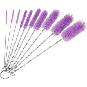 Set di spazzole per la pulizia delle bottiglie con tubo in nylon da 8 pollici, con gancio per bottiglie e tazze a collo stretto, set da 10 pezzi - Product Image 1