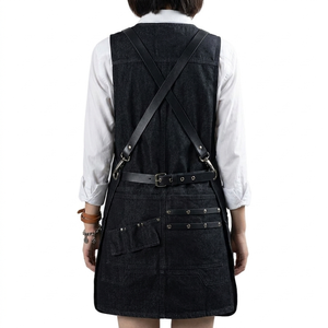 Cross Back Heavy Duty high quality Adjustable Working <b>Apron</b> <b>Kitchen</b> or Workwear ApronsWith Large Pocket Canvas - Product Image 3