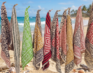Pañuelo Artesanal de Algodón con Estampado Indio, Bufanda Boho para la Cabeza, Accesorios para el Cabello para Festivales, Regalo para Ella, Accesorios de Playa - Product Image 5