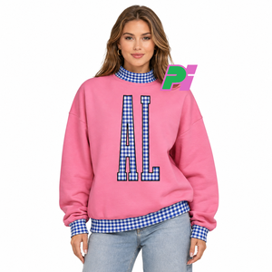 Sweat-shirt à col montant pour femme Alabama avec broderie AL personnalisée, 100 % coton, streetwear, respirant, design hiver - Product Image 1