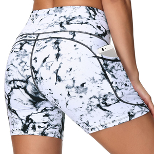 Wholesale Summer Street <b>Shorts</b> Women's High Waist Printed Sporty <b>Shorts</b> with Pockets Skinny Elastic Waist Biker <b>Shorts</b> - Product Image 3