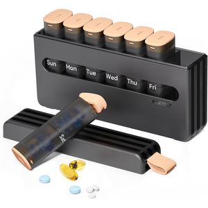 Grande Portapillole Settimanale 7 Giorni, 2 Volte al Giorno (Mattina e Sera), Doppio Contenitore per Medicinali e Integratori - Product Image 1