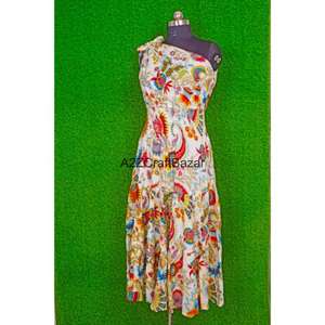 Robe moulante mi-longue décontractée sans manches à épaules dénudées 100 % coton imprimé numérique floral sexy respirante écologique été printemps - Product Image 5