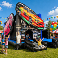 Structure gonflable commerciale durable et portable avec toboggan aquatique pour les fêtes d'anniversaire des enfants, les événements, la location et les entreprises, personnalisable