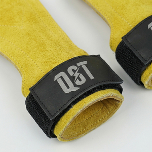 Poignées de musculation en cuir pour la musculation, la gym, l'haltérophilie, les tractions, avec sangles de soutien, logo personnalisé, unisexe - Product Image 2