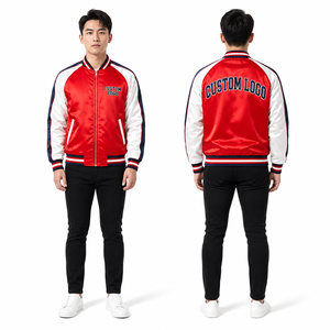 Veste en satin brodée pour homme, personnalisable, vente en gros, luxe, promotion d'équipe, marque privée, polyester et nylon matelassé, brillant et soyeux - Product Image 5