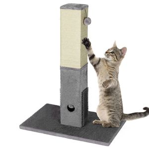 Arbre à chat réglable de 31 pouces avec poteau à gratter en sisal et 2 balles en peluche - Product Image 6