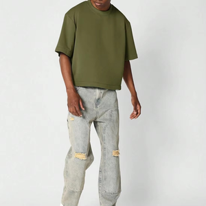 เสื้อยืดครอปผู้ชาย ผ้าฝ้ายนุ่ม ระบายอากาศได้ดี สวมใส่สบาย รับสกรีนโลโก้ตามสั่ง สำหรับแฟชั่นและออกกำลังกาย - Product Image 3