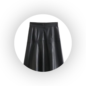 Jupe en cuir taille haute pour femme, style décontracté, respirante et naturelle, personnalisable par un fabricant professionnel, fourniture OEM - Product Image 5