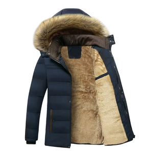 Parka d'hiver pour homme avec capuche en fourrure, doublure en polaire Sherpa, imperméable, chaud, pour l'extérieur, fabrication OEM - Product Image 5