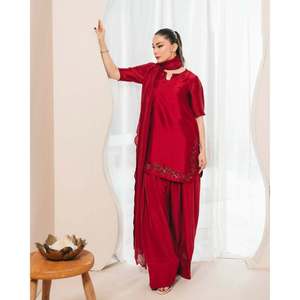 Maruti Fashion Designer Haut de soirée noir pour femme avec bas et ensemble élégant Dupatta Taille M - Product Image 2