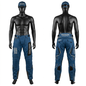 Pantalones de Paintball Premium de 280 GSM, Poliéster y Spandex, Color Negro con Paneles Naranjas, Sublimación, Bordado, Logotipo Personalizado - Product Image 3