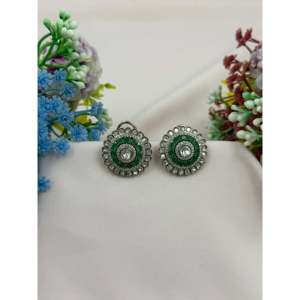 Fine Stud Earrings-Mina Premium Victorian Indian Ethnic Artificial Jewellery Tops - Product Image 1